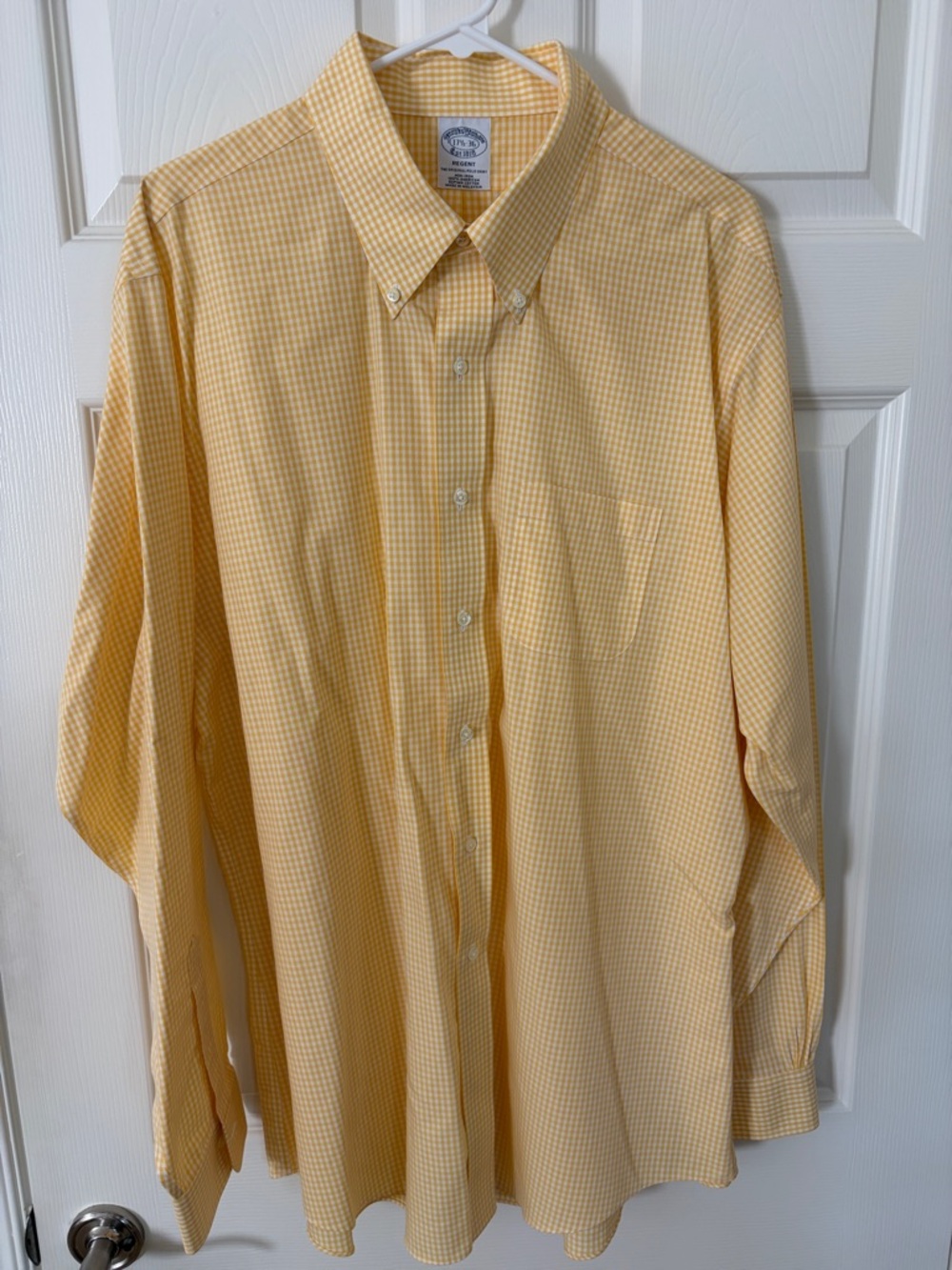 Brooks Brothers Yellow Gingham Button-Down Shirt